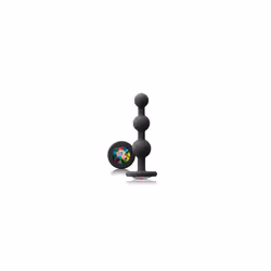 Glams Black Ripple Anal Plug Rainbow Gem