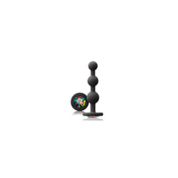 Glams Black Ripple Anal Plug Rainbow Gem