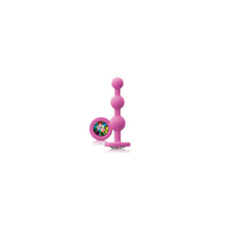 Glams Pink Ripple Anal Plug Rainbow Gem