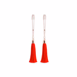 Bound Nipple Clamps Red Tassel