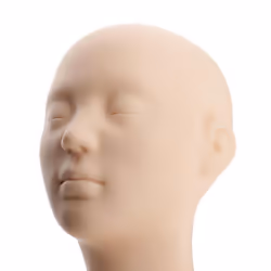Soft Silicone Mannequin Manikin Head with Shoulder Bone Face Body Massage Training Eyelash - Brown