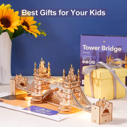 Robotime Tower Bridge 3D Puzzle Wooden Model Craft Kits for Adult Gift