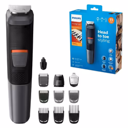 Philips 11-in-1 All-In-One Trimmer, Series 5000 Grooming Kit for Beard, Hair & Body with 11 Attachments, Including Nose Trimm ...