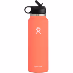 Water Bottle | Straw Lid | Outdoor Portable Insulated Cup - Orange, 40oz