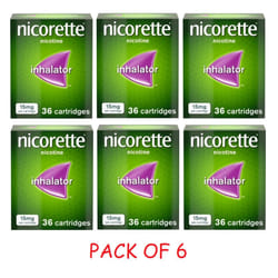 Nicorette 15mg Inhalator 6x36 (216) Cartridges for All Smokers