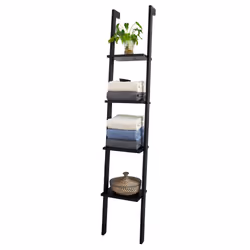 SoBuy® FRG15-SCH, 4 Tiers Ladder Shelf Wall Shelf Bookcase Storage Display Shelving