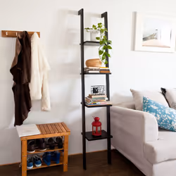 SoBuyÂ® FRG15-SCH, 4 Tiers Ladder Shelf Wall Shelf Bookcase Storage Display Shelving