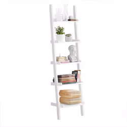 SoBuy FRG17-W, 5 Tiers Ladder Shelf Wall Shelf Bookcase Storage