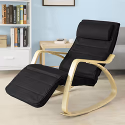 SoBuyÂ® FST16-SCH, Rocking Chair Lounge Chair with Footrest Design
