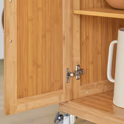 SoBuy FKW13-N Bamboo Kitchen Cabinet Storage Trolley With Stainless Steel Worktop