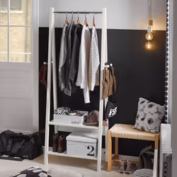 SoBuyÂ® FRG59-W, Clothes Rail Stand Coat Rack with Two Storage Shelves