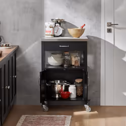 SoBuyÂ® FKW22-SCH, Kitchen Cabinet Kitchen Storage Trolley, Black