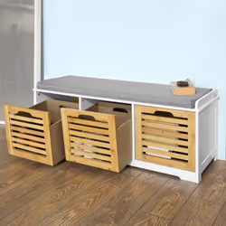 SoBuyÂ® FSR23-WN, 3 Drawers Storage Bench Shoe Cabinet Shoe Rack Bench