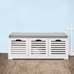 SoBuyÂ® FSR23-W, 3 Drawers Storage Bench Shoe Cabinet Shoe Rack Bench
