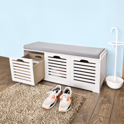 SoBuyÂ® FSR23-W, 3 Drawers Storage Bench Shoe Cabinet Shoe Rack Bench
