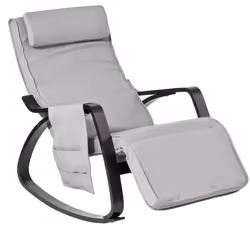 SoBuyÂ® FST20-HG, Rocking Chair Lounge Chair with Adjustable Footrest & Side Bag