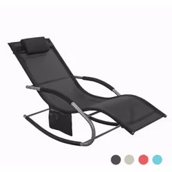 SoBuy® OGS28-SCH, Garden Rocking Chair Sun Lounger with Side Bag
