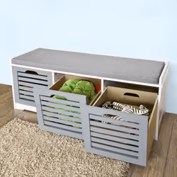 SoBuyÂ® FSR23-HG, 3 Drawers Storage Bench Shoe Cabinet Shoe Rack Bench