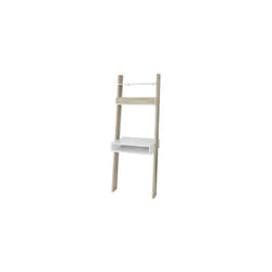 SoBuy FRG111-WN Ladder Shelves & Workstation | Ladder Desk With Drawer