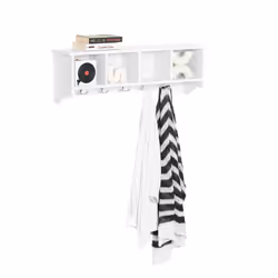 SoBuyÂ® FRG48-L-W, Wall Storage Display Shelf Cabinet Wall Coat Rack