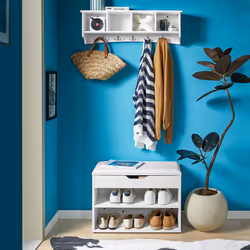 SoBuyÂ® FRG48-L-W, Wall Storage Display Shelf Cabinet Wall Coat Rack