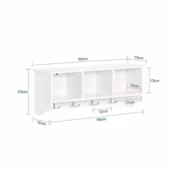 SoBuyÂ® FRG48-W, Wall Storage Display Shelf Cabinet Wall Coat Rack