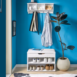 SoBuyÂ® FRG48-W, Wall Storage Display Shelf Cabinet Wall Coat Rack
