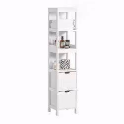 SoBuy® FRG126-W, Floor Standing Tall Bathroom Storage Cabinet, H144cm