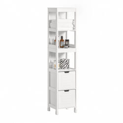 SoBuyÂ® FRG126-W, Floor Standing Tall Bathroom Storage Cabinet, H144cm