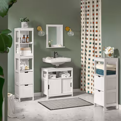 SoBuyÂ® FRG126-W, Floor Standing Tall Bathroom Storage Cabinet, H144cm