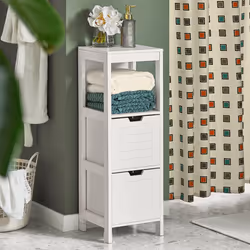 SoBuyÂ® FRG127-W, Floor Standing Bathroom Storage Cabinet Unit, H89cm