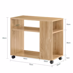 SoBuyÂ® FBT34-N, Side Table End Table Coffee Table with Storage Shelves on Wheels