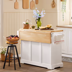 SoBuyÂ® FKW41-WN, Extendable  Island Kitchen Storage Trolley Cabinet