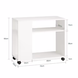 SoBuyÂ® FBT34-W, Side Table End Table Coffee Table with Storage Shelves on Wheels