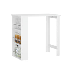 SoBuyÂ® FWT17-W, Kitchen Dining Table Bar Table with 3-Tier Storage Rack