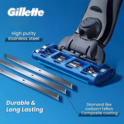 Gillette Mach 3 Turbo Razor 1 handle 2 blades Men&apos;s shaving razor with Floating razor head Shaver
