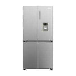 Haier Cube 83 Serie 3 HCR3818EWMM(UK) side-by-side refrigerator Freestanding 463 L E Platinum, Stainless steel