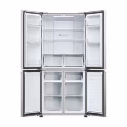 Haier HCR3818ENMG(UK) side-by-side refrigerator Freestanding 467 L E Silver