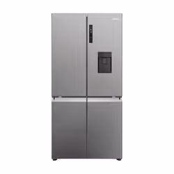 Haier Cube 90 Serie 5 HCR5919EHMP, Freestanding, American door, Platinum, Stainless steel, On door, Glass, Silver frame