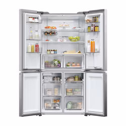Haier Cube 90 Serie 5 HCR5919EHMP side-by-side refrigerator Freestanding 528 L E Platinum, Stainless steel