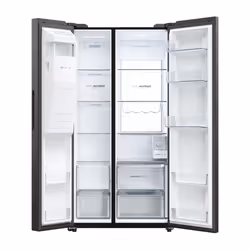 Haier HSW79F18DIPT(UK) side-by-side refrigerator Freestanding 601 L D Black