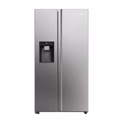 Haier HSW79F18CIMM, Freestanding, American door, Stainless steel, On door, Glass, Silver frame