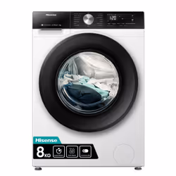 Hisense WF3S8043BW, Front-load, 8 kg, B, 72 dB, 1400 RPM, A