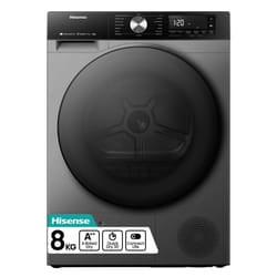 Hisense 3S Series DH3S802BT2 Wifi Connected 8Kg Heat Pump Tumble Dryer - Titanium - A++ Rated