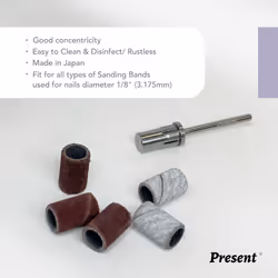 Present Stainless Steel Easy-Off Mandrel Nail Drill Bit for Cuticle Removal Manicure Pedicure