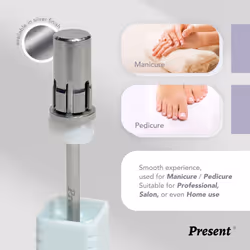 Present Stainless Steel Easy-Off Mandrel Nail Drill Bit for Cuticle Removal Manicure Pedicure