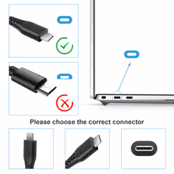 FUTUREBATT 65W USB-C TYPE-C Laptop Power Adapter Charger For Lenovo Acer HP Apple Sony ASUS