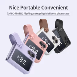 NILLKIN for OPPO Find N2 Flip 5G Case Flex Flip Case FlipFinger Strap Liquid Sillicone Phone Back Cover for Oppo Find N2 Fli - OPPO Find N2 Flip, pink