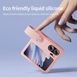 NILLKIN for OPPO Find N2 Flip 5G Case Flex Flip Case FlipFinger Strap Liquid Sillicone Phone Back Cover for Oppo Find N2 Fli - OPPO Find N2 Flip, pink
