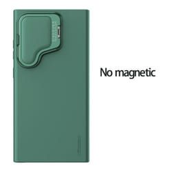 NILLKIN for Samsung Galaxy S24 Ultra Phone Case CamShield Silky Prop silicone Cover Camera Protection Back Cover - No Magnetic Green, as the picture